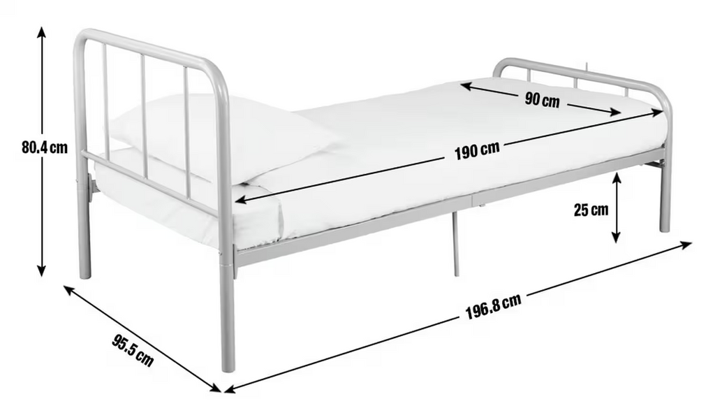 Charlie Single Metal Bed Frame - Green