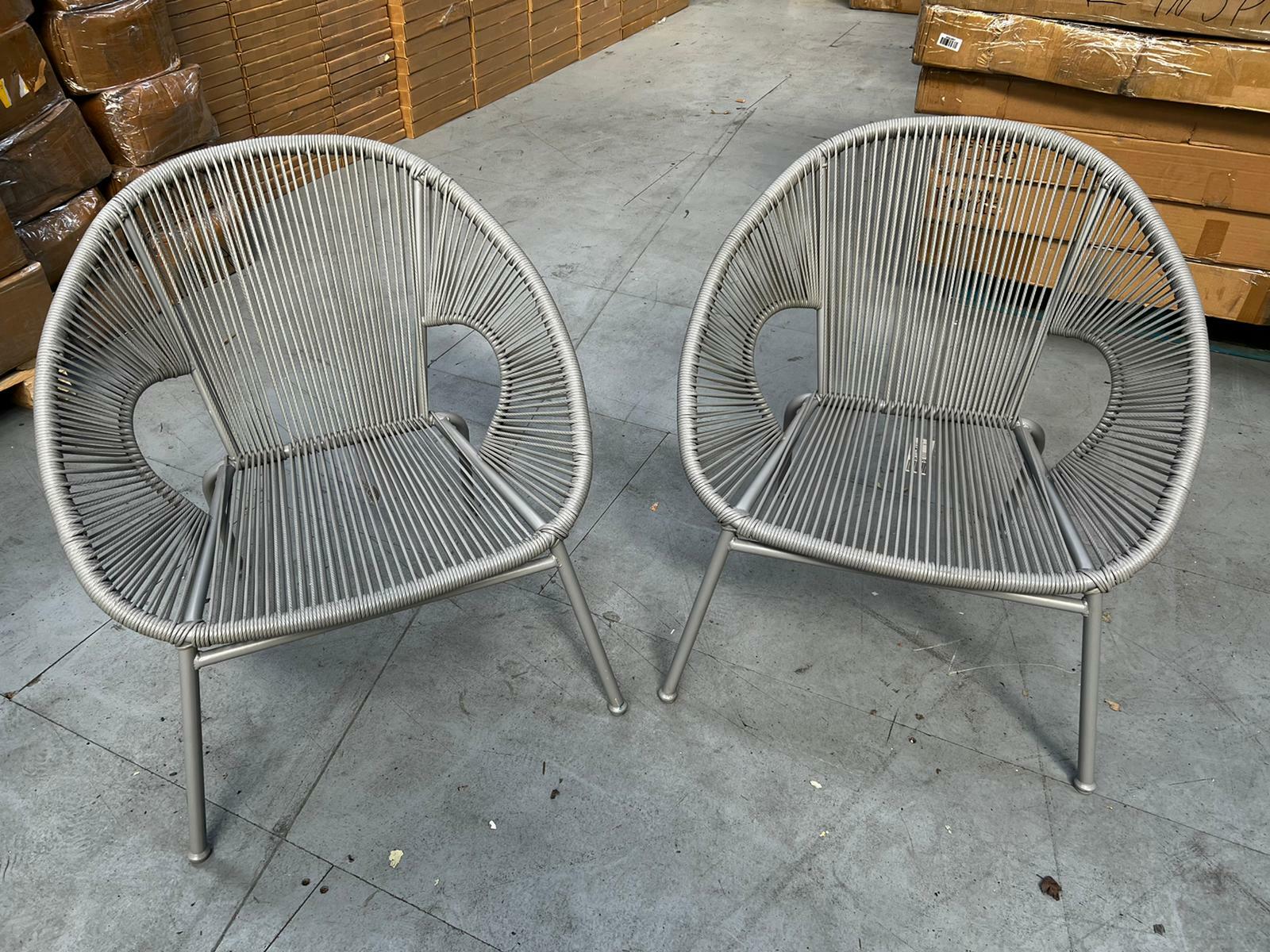 Nordic Spring Garden Chairs - Grey x2 (pair)