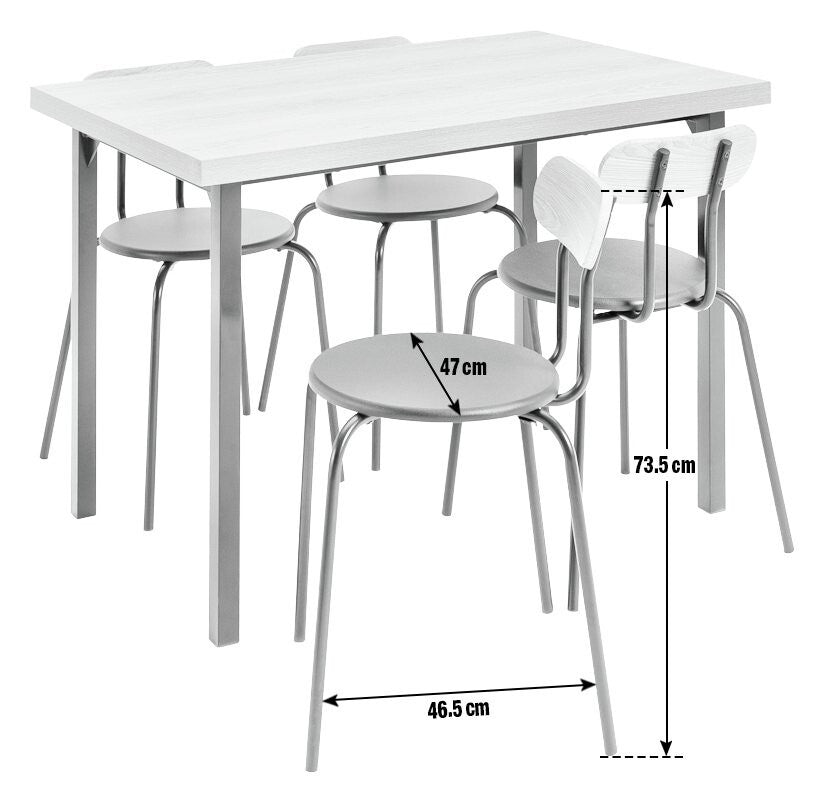 Habitat Zayn Wood Effect Dining Table & 4 Black Chairs | Modern Kitchen Dining