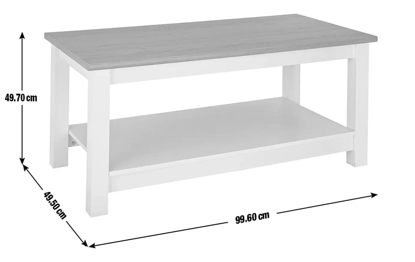 Winchester Coffee Table - White | Modern Living Room Table with Storage Shelf