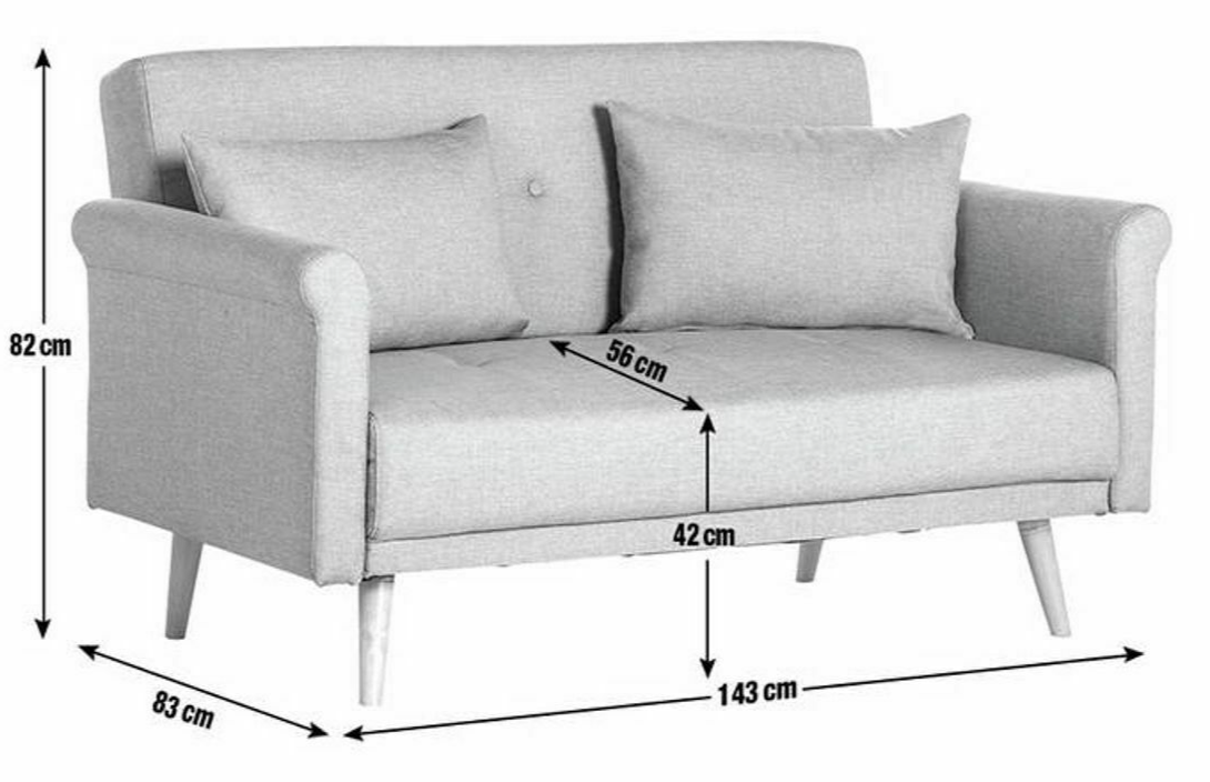Habitat Evie Fabric 2 Seater Sofa in a Box - Natural | Compact Comfortable Couch