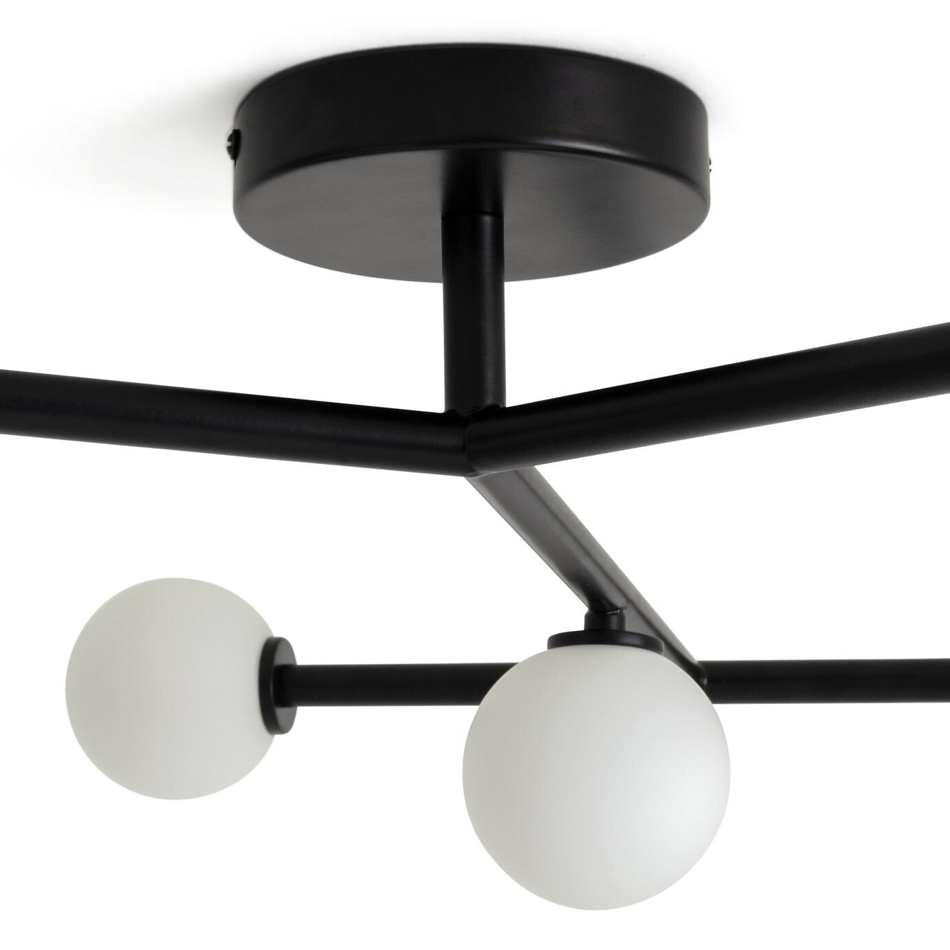 Alonso 9 Light Flush to Ceiling Light -Black & White