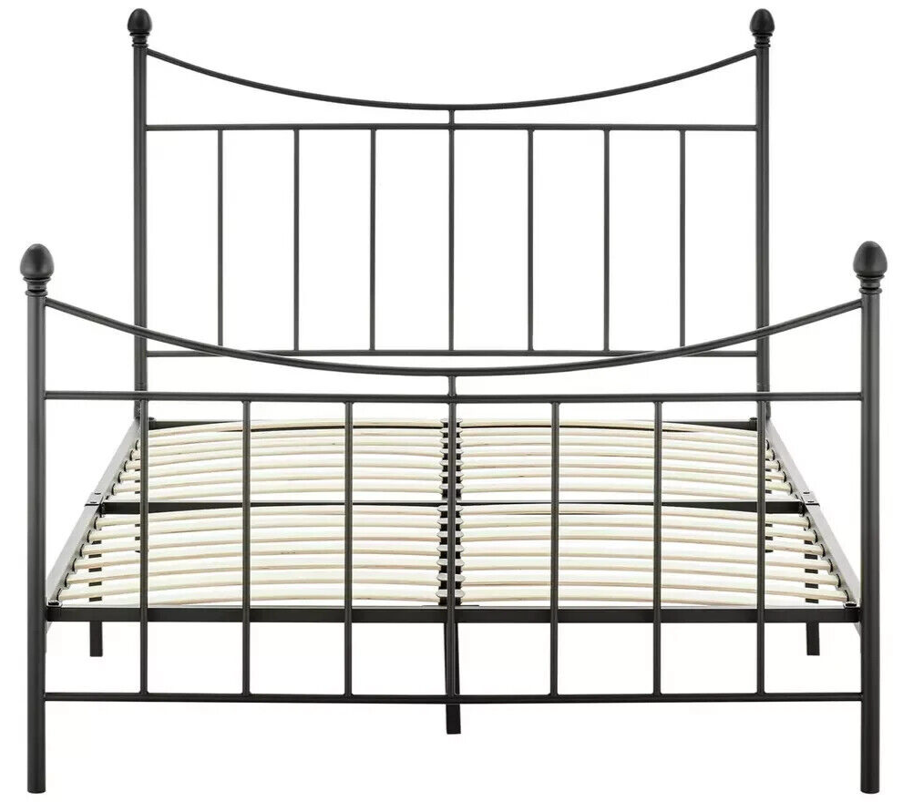 Habitat Home Clara Double Metal Bed Frame - Black | Sturdy Modern Bedroom Frame