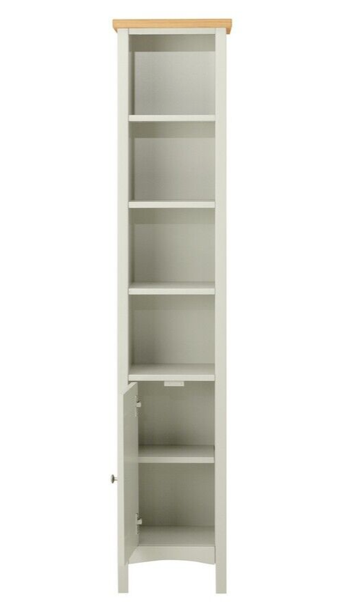 Bournemouth Tallboy Cabinet | Bathroom Storage, Slim Unit, White Wood, Narrow Sh