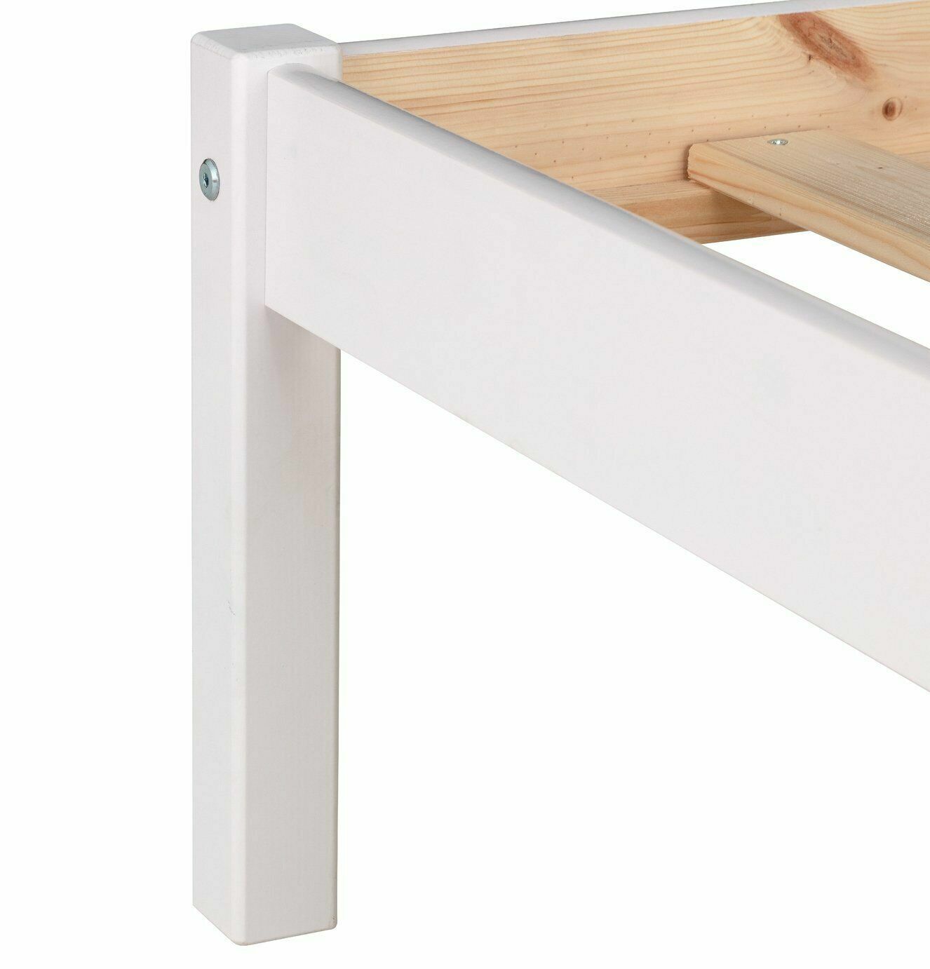 Home Mia Single Bed Frame with 2 Drawers - White | Bedroom Storage Bed for Kids