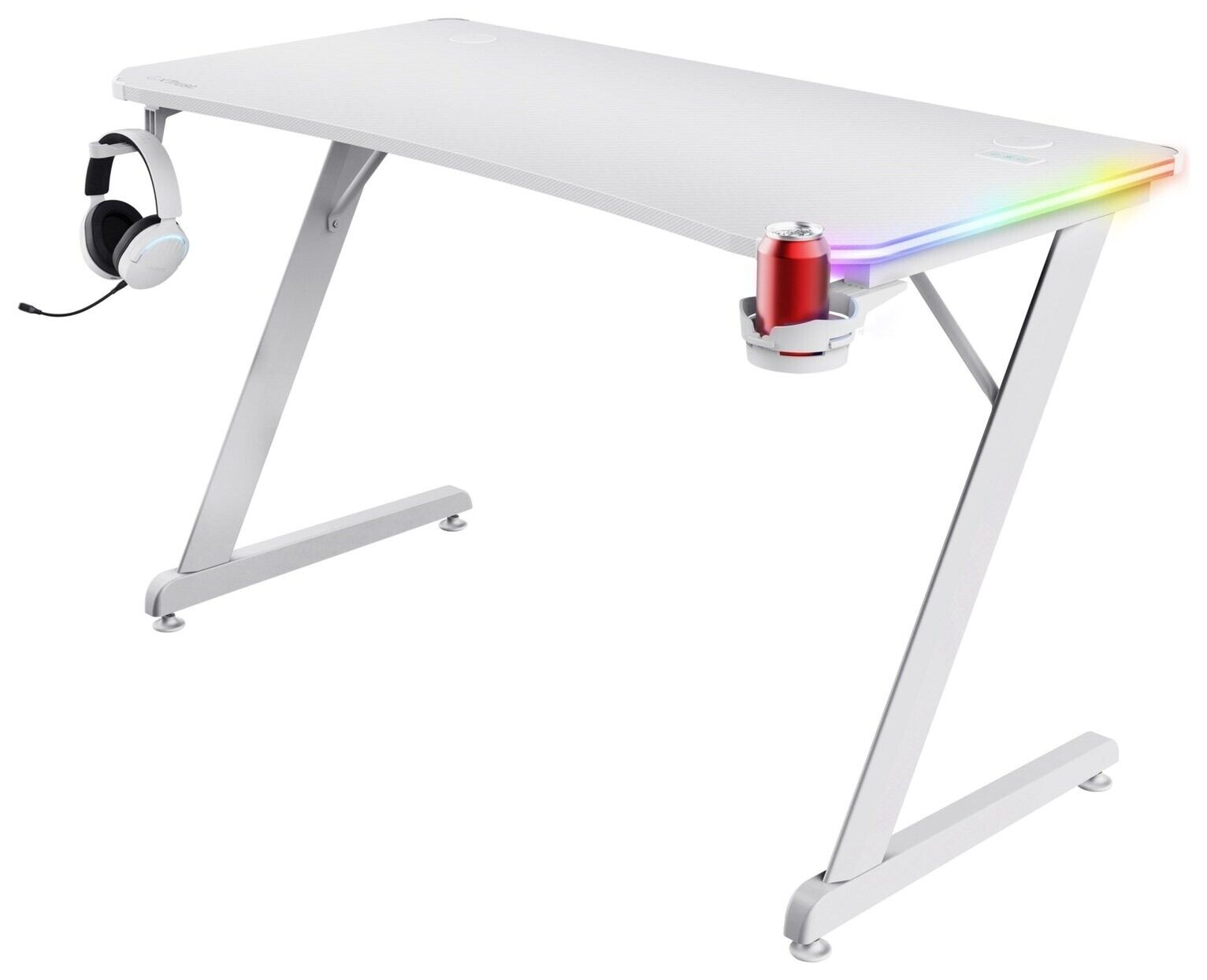 Trust GXT709 Luminus RGB Gaming Desk - White