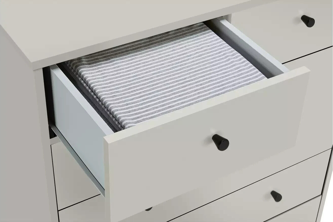 Malibu Modern 7 Drawer Chest Of Drawers Storage Cabinet For Bedroom - Soft Grey