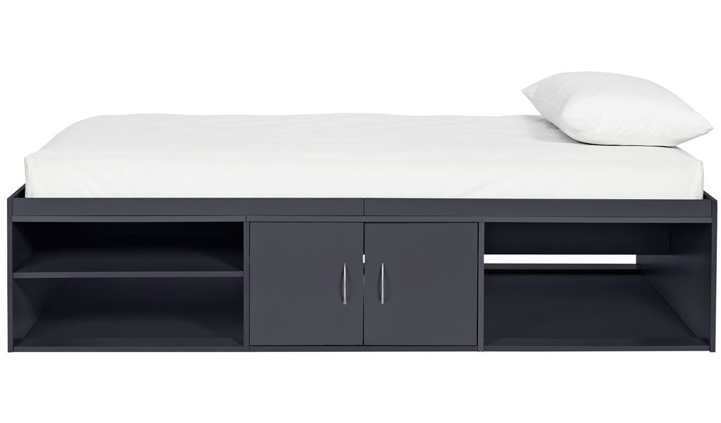 Freddie Cabin Bed Frame - Anthracite | Grey Kids Storage Bed Frame with Drawers