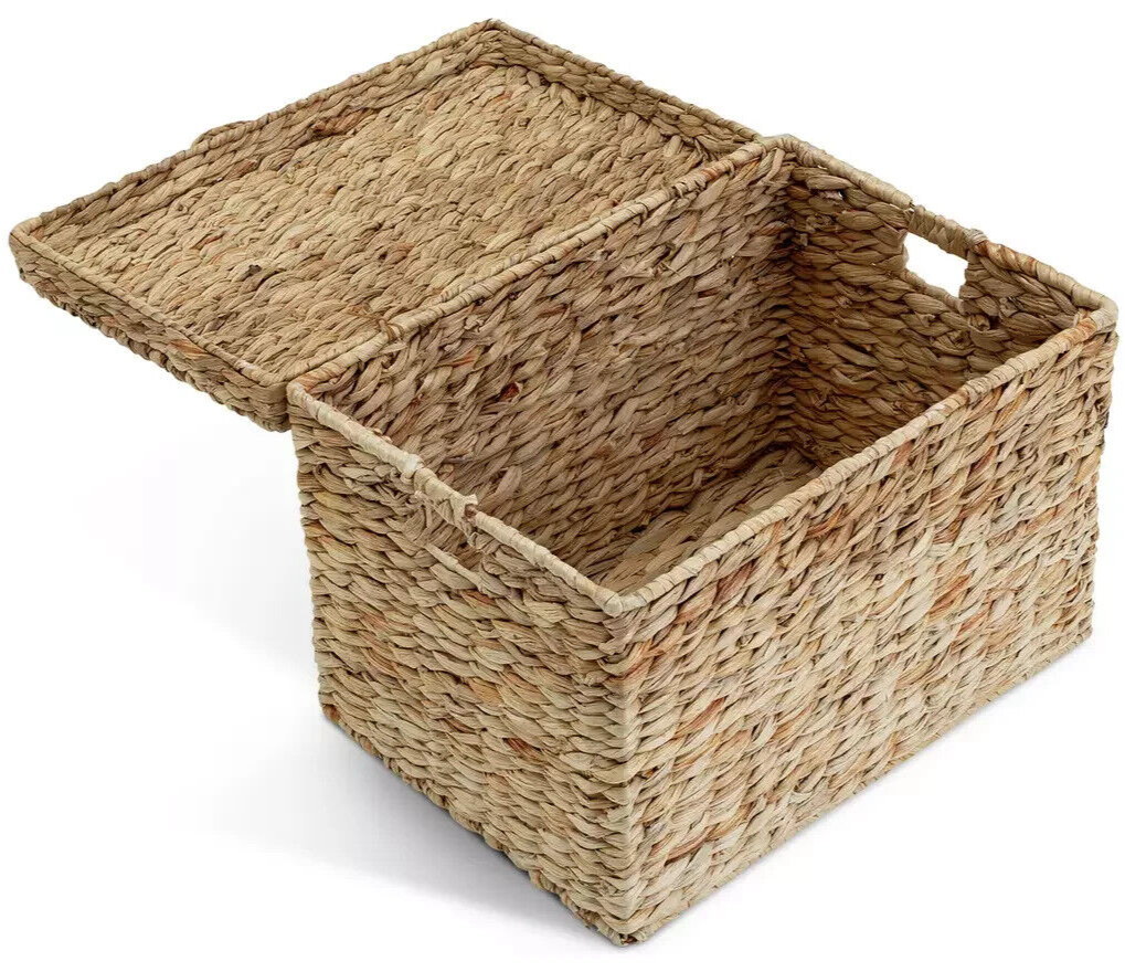 Habitat Set of 2 Woven Storage Baskets - Natural | Handmade from Hyacinth Box