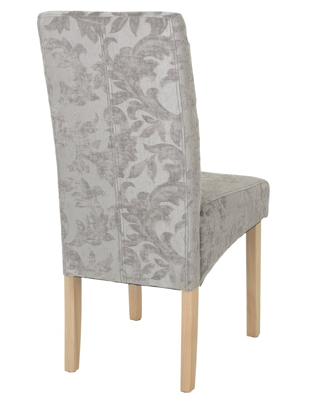 Pair of Skirted Dining Chairs - Damask Grey