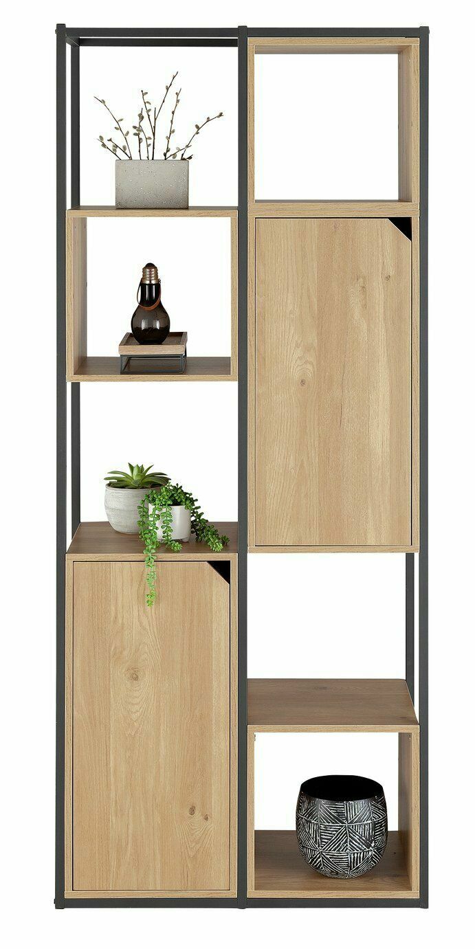 Habitat Loft Living Tall Shelving Unit - Light Oak | Oak Shelf Storage Bookcase