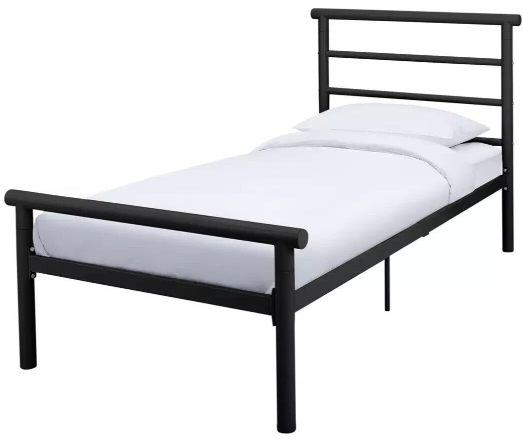 Home Avalon Single Metal Bed Frame Black | Modern Bedroom Furniture Kids Adults