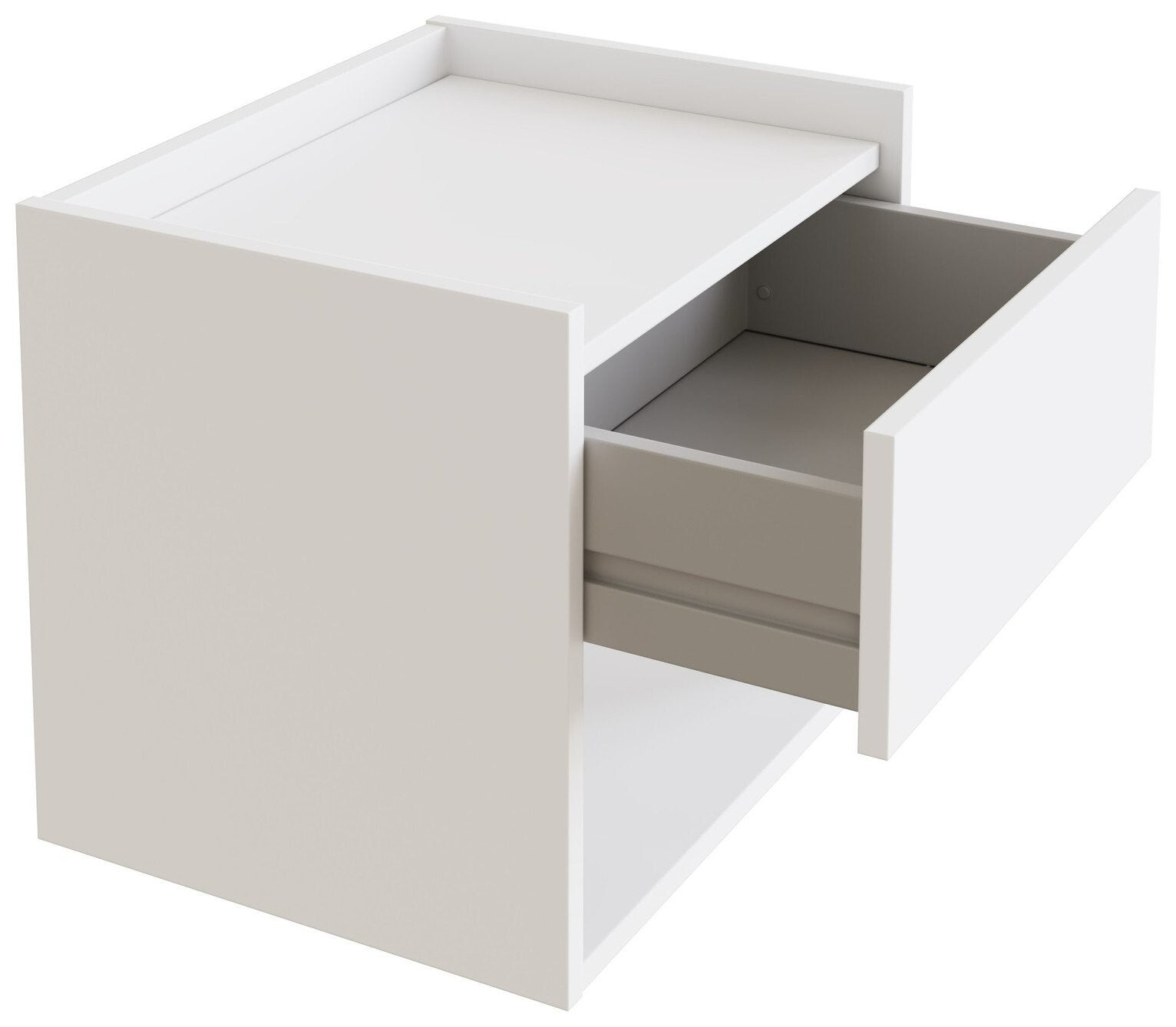 GFW Harmony 2 Wall Mounted Bedside Table Set - White