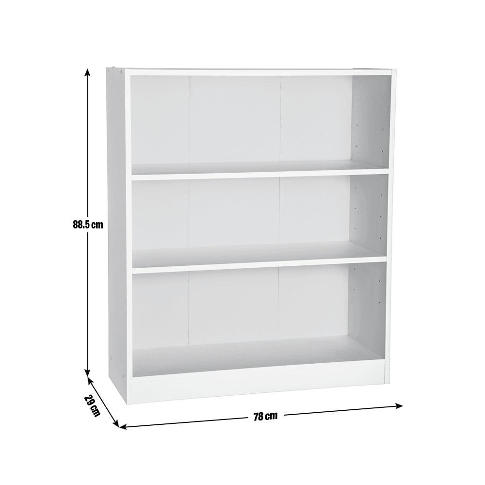 Malibu Short Wood Effect Bookcase - White