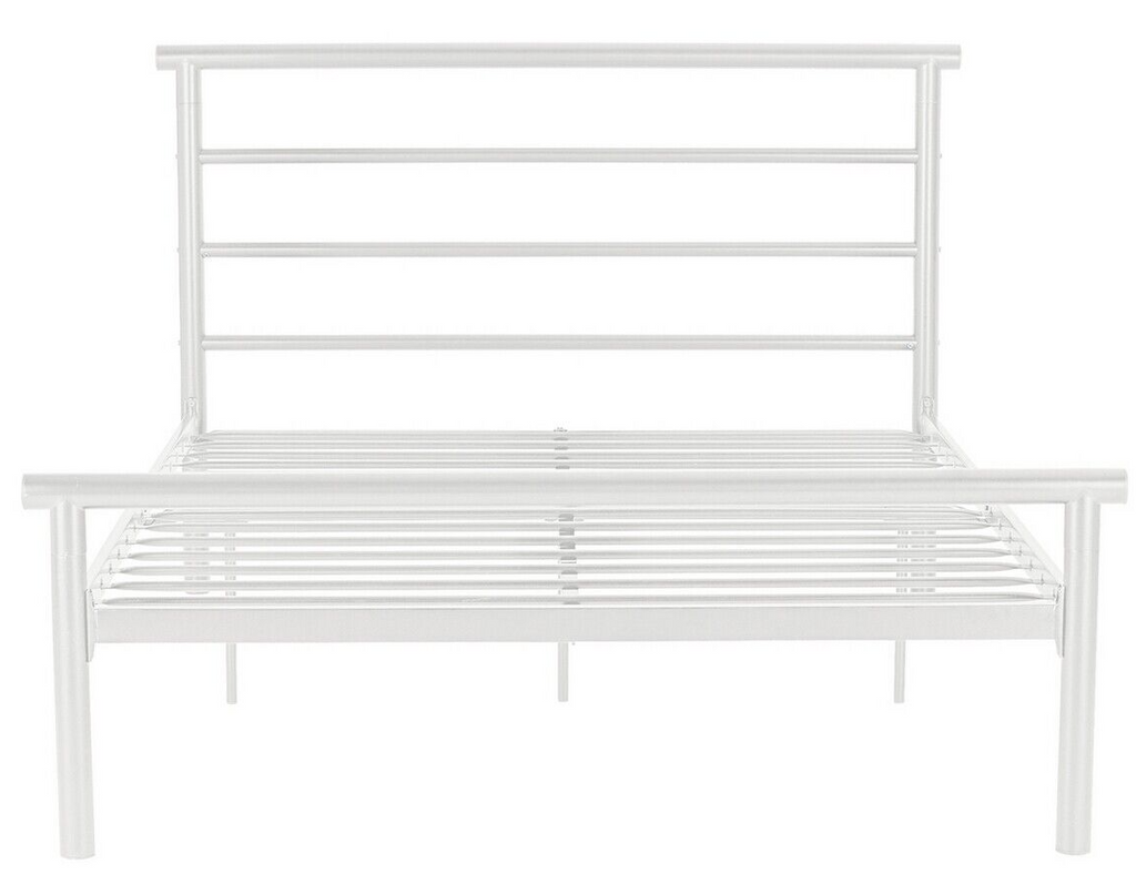 Home Avalon Double Metal Bed Frame - White | Sturdy Durable Frame For Bedroom