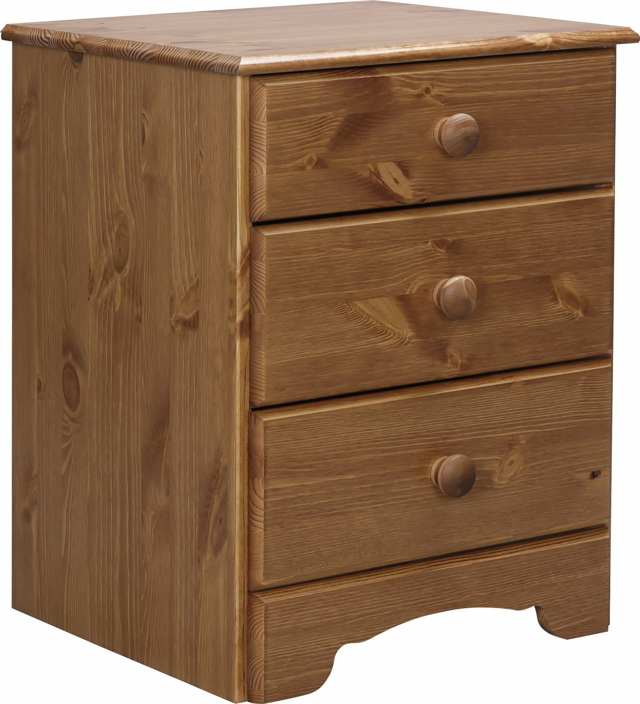 Nordic 3 Drawer Bedside Cabinet - Pine