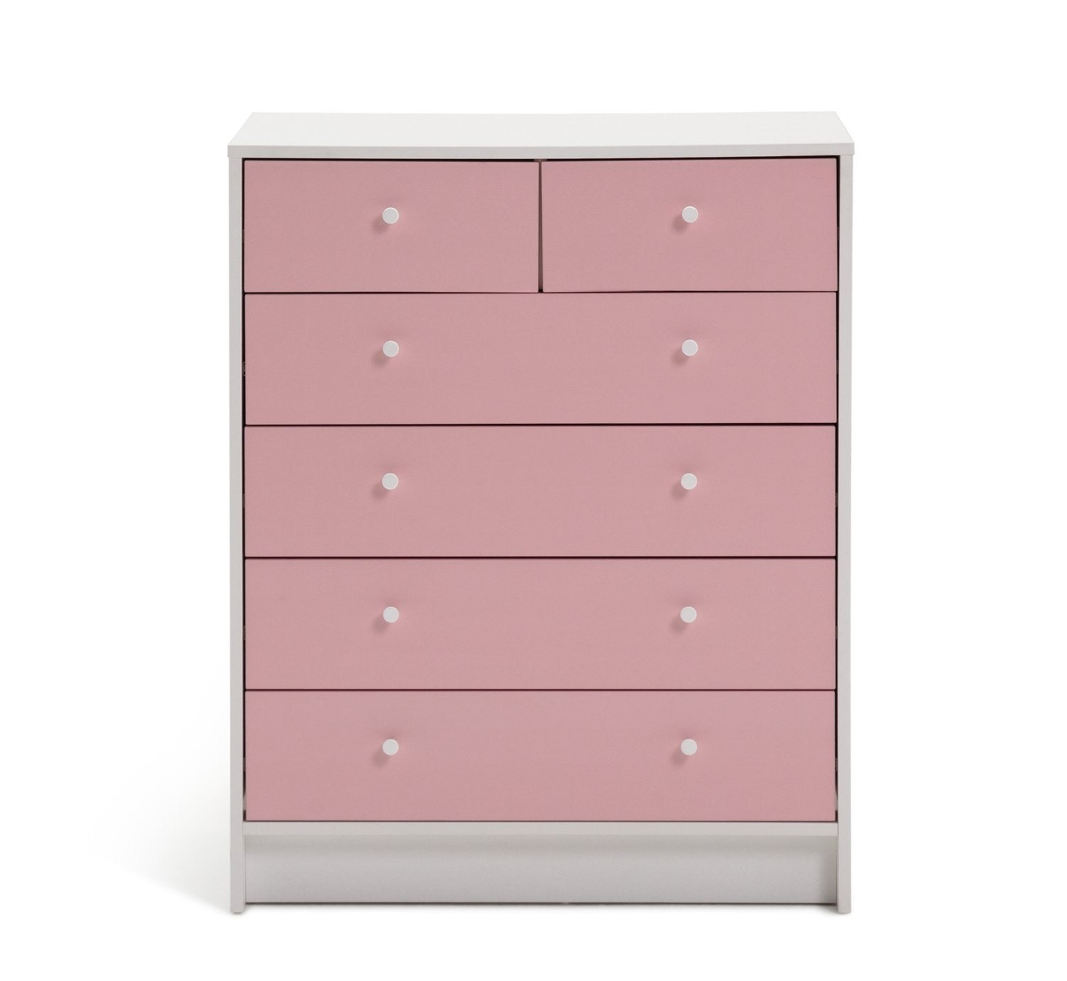 Home Kids Malibu 4+2 Chest of Drawers - Pink & White | bedroom storage for kids