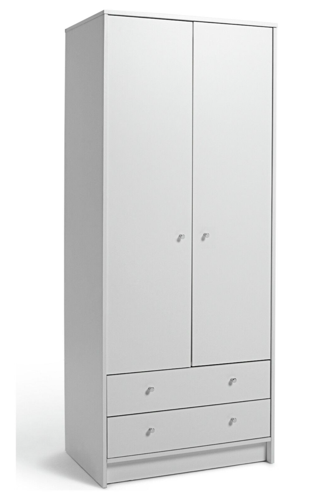 Malibu 2 Door 2 Drawer Wardrobe - White ( B Grade )