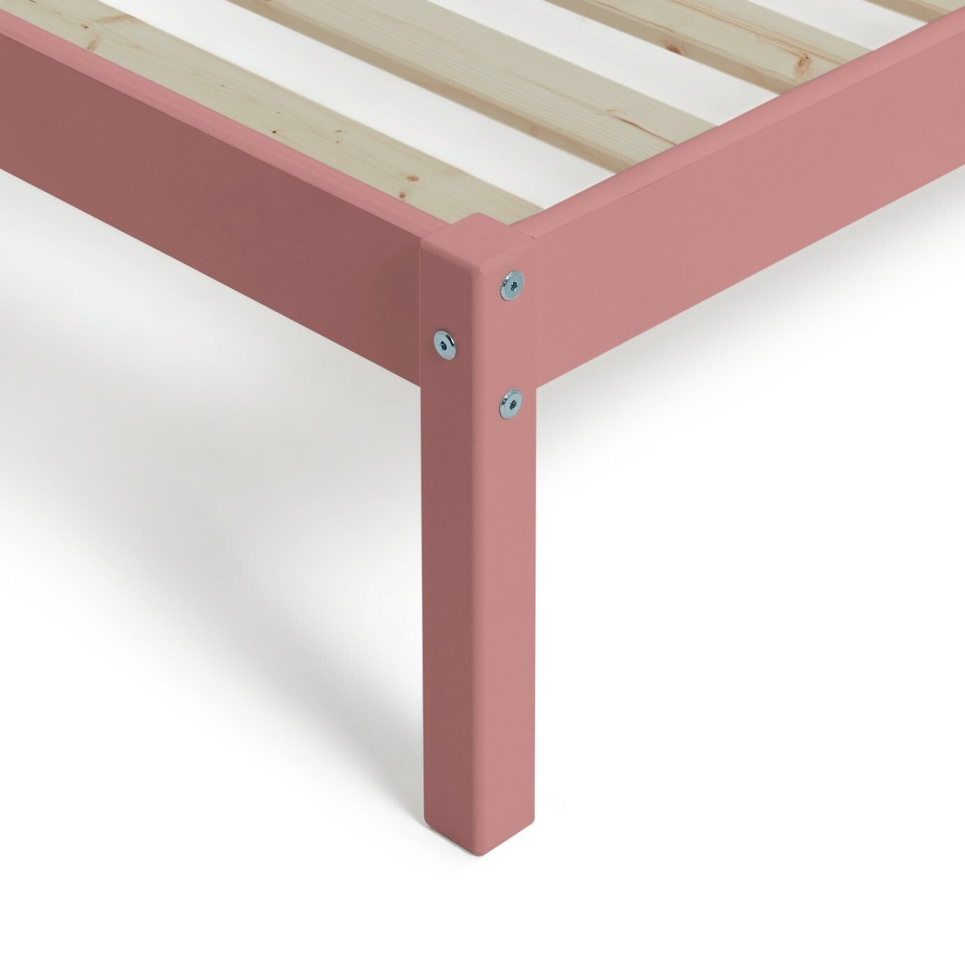Home Mia Single Bed Frame Pink | Sturdy Durable Bedframe for Kids Teen Bedroom