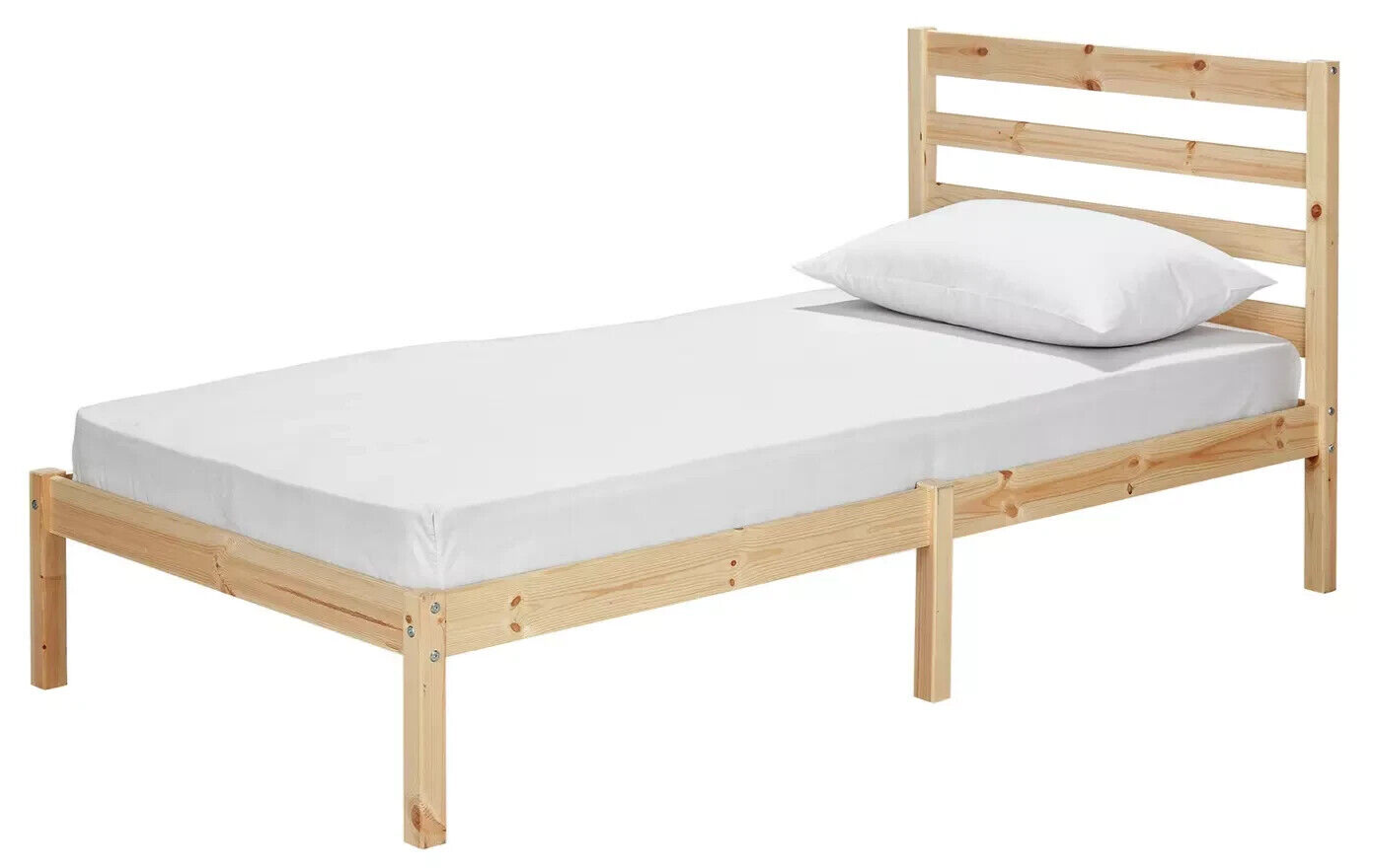 Kaycie Single Bed Frame 3FT With Headboard - Wooden - Pine - Without Mattress