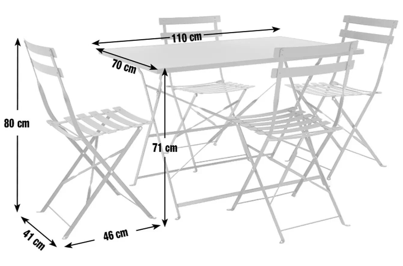 Habitat Eve 4 Seater Folding Metal Patio Set - Light Green (B Grade 16025-16022)