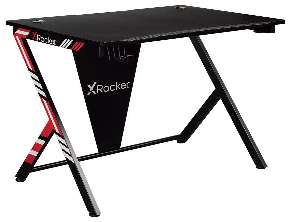 X Rocker Arteon Gaming Desk Red | Ergonomic PC Computer Desk for Gamers Home