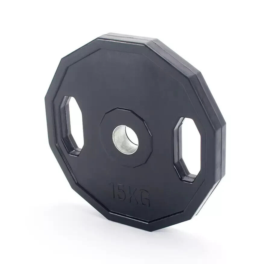 Pro Fitness Olympic Rubber Weight Plates 2 x 15kg | Bumper Discs for Barbell
