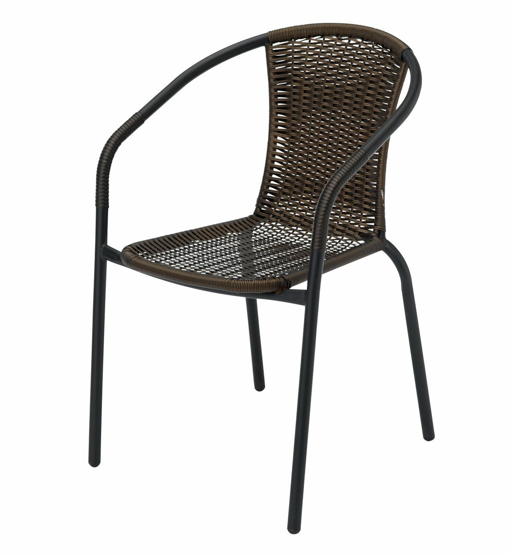 Home 2 Seater Rattan Effect Garden Bistro Set - Brown | Outdoor Patio Furniture