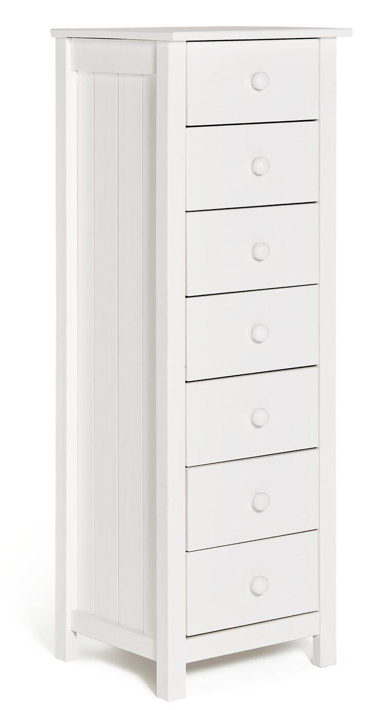 Scandinavia 7 Drawer Tallboy - White