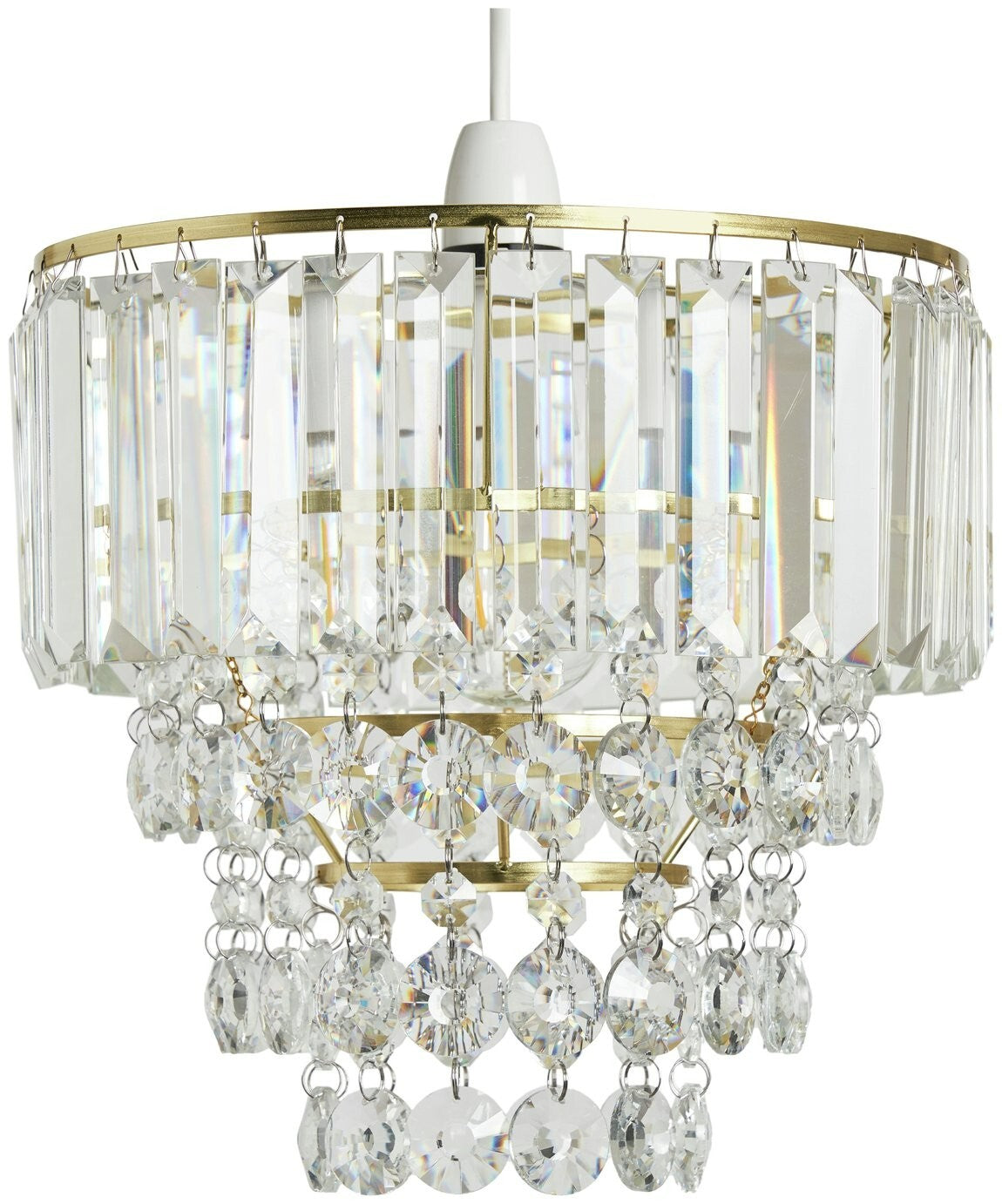 BHS Monroe Glass Easy Fit Pendant Light - Brass