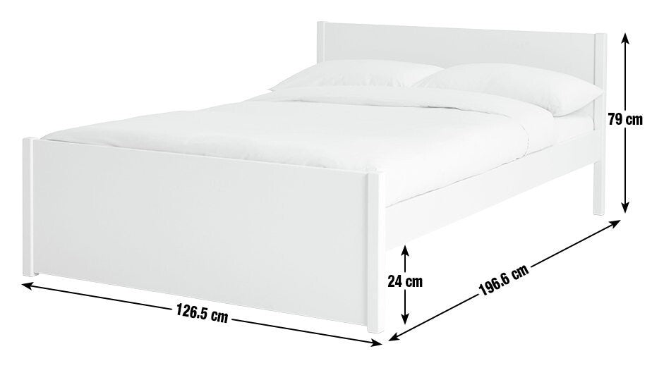 Jenson Small Double Wooden Bed Frame - White