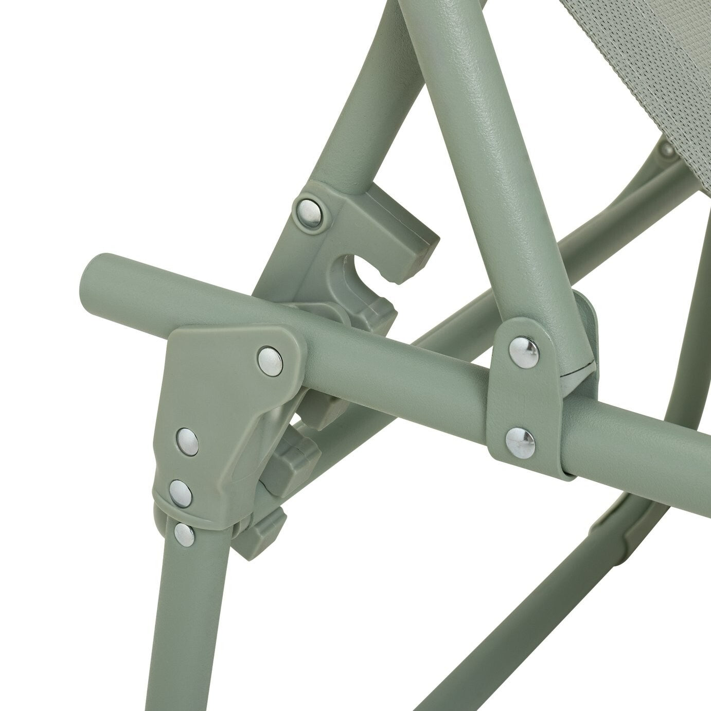 Home Set of 2 Folding Metal Sun Loungers - Green