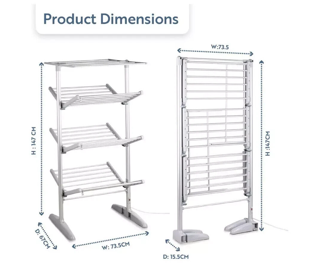 Minky Sure Dri 23m 4 Tier Heated Clothes Airer with Cover