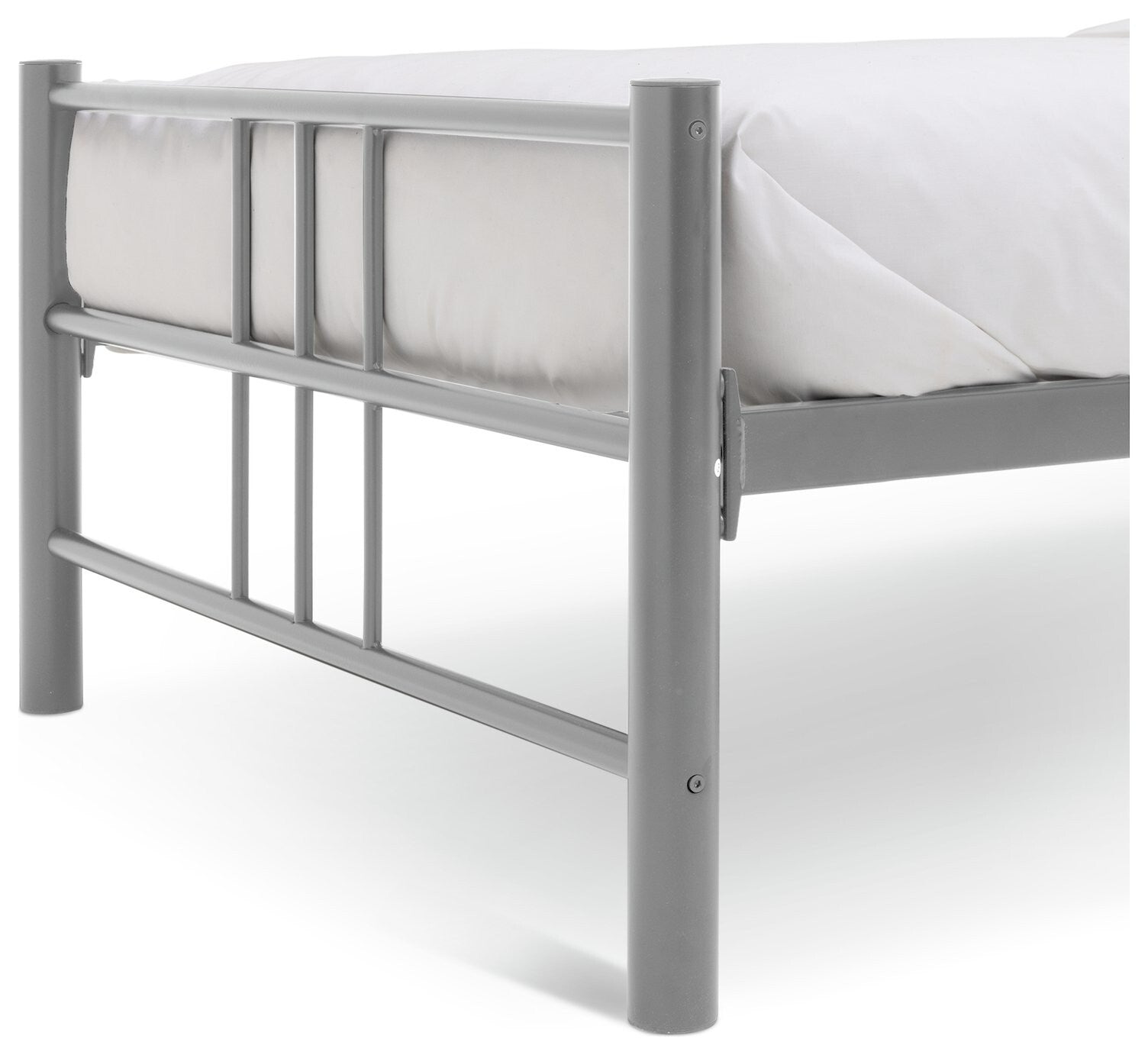 Home Atlas Single Metal Bed Frame - Silver