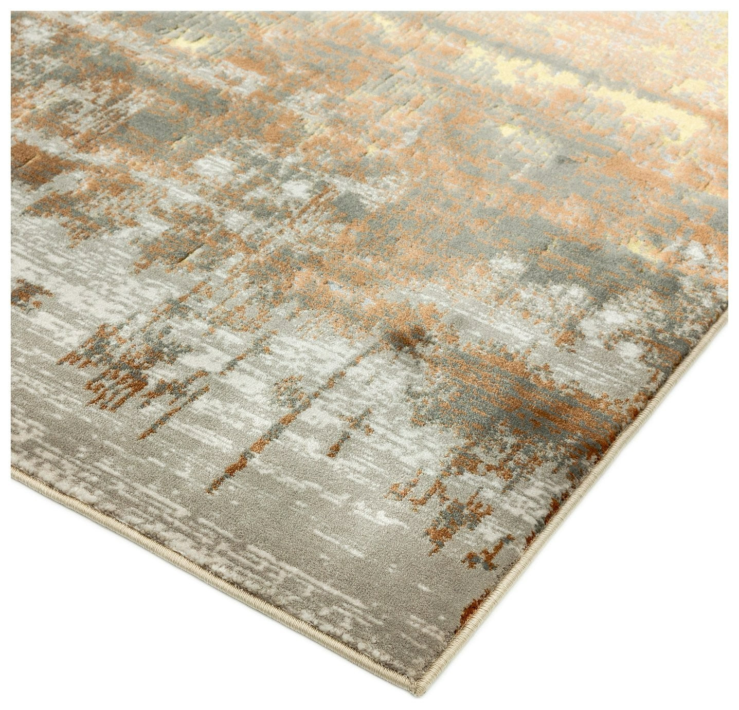 Asiatic Aurora Shiny Abstract Gold Cut Pile Rug - 230x160cm | Modern rug