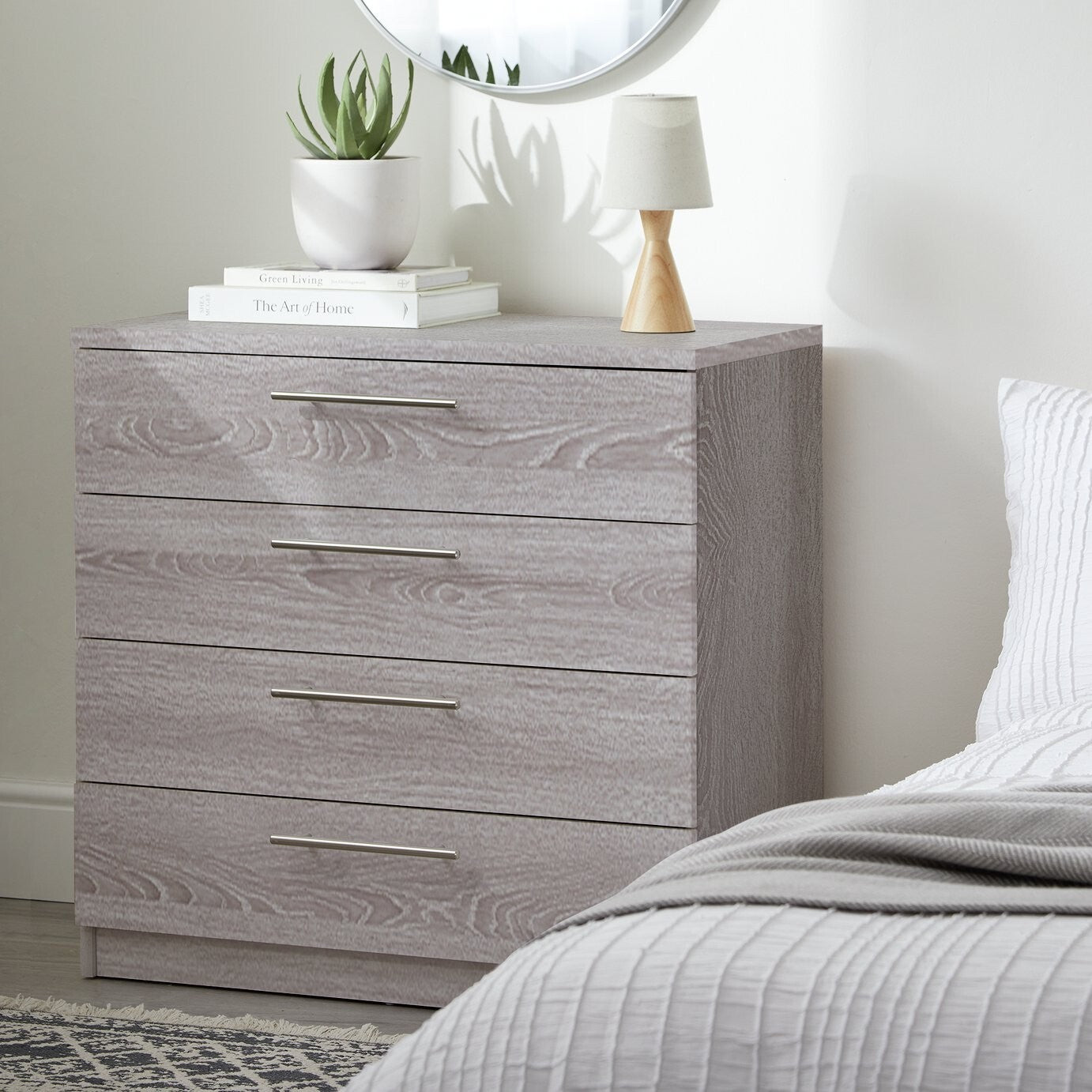 Home Brisbane 4 Drawer Chest â€“ Grey Oak | Stylish Furniture Bedroom Living
