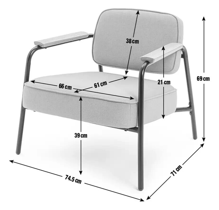 Jesper Fabric Accent Chair - Grey