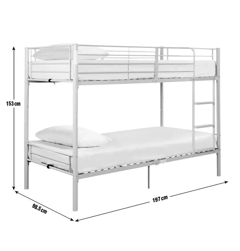 Mason Single Bunk Bed For Kids / Adults / Teenager - Black (No Mattress)