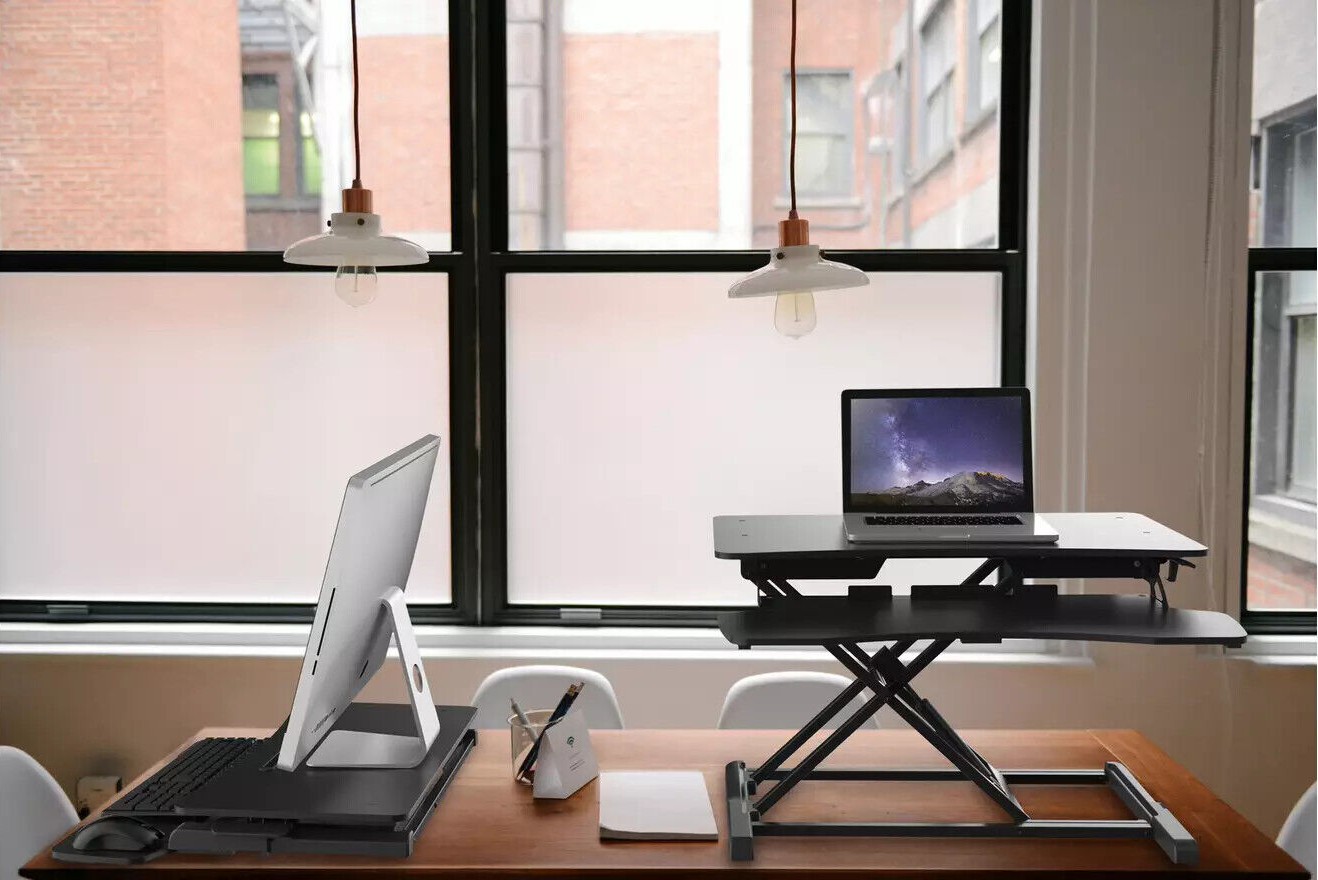Proper AV Sit Stand Workstation 2 Tier - Black