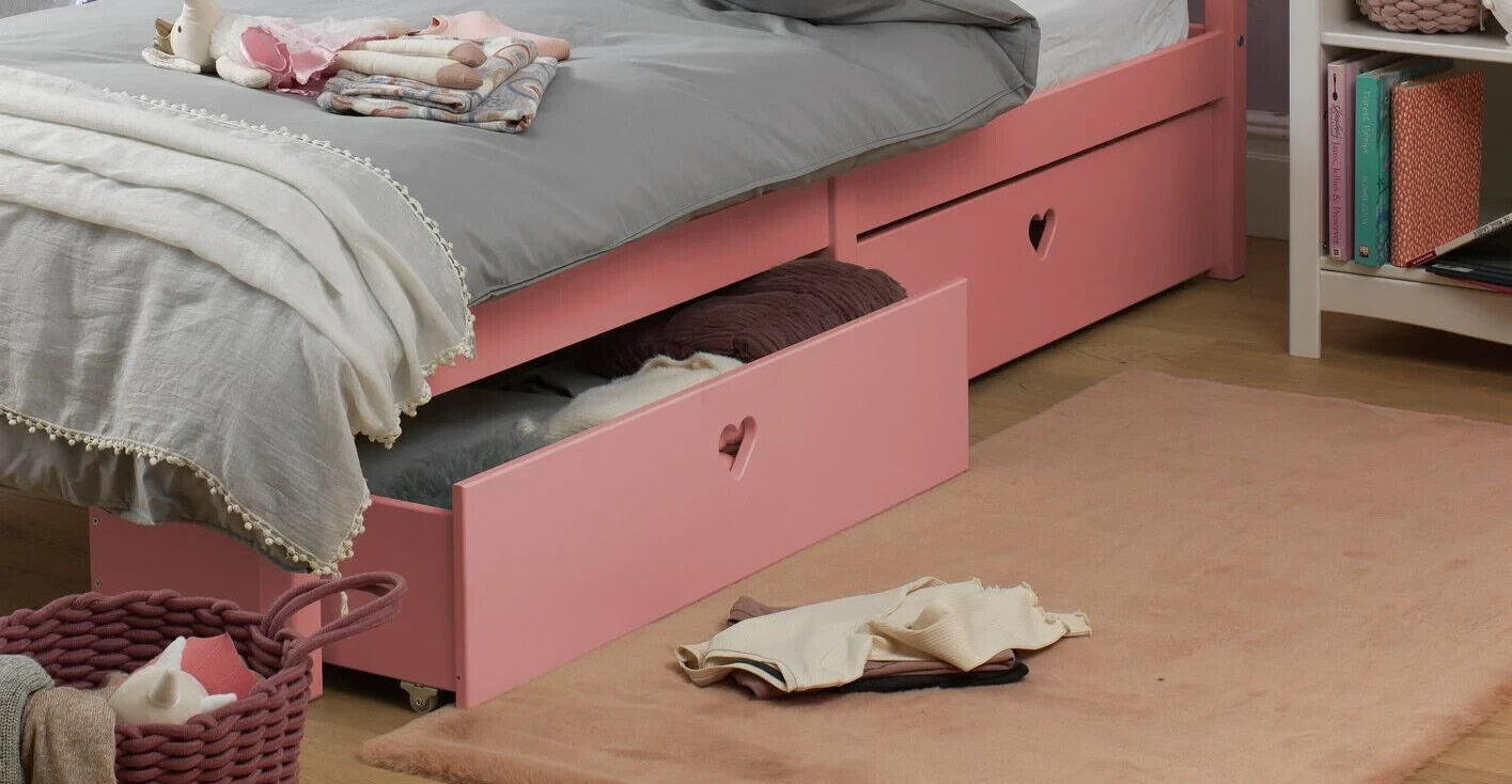 Mia Solid Wood 2 Drawers - Pink