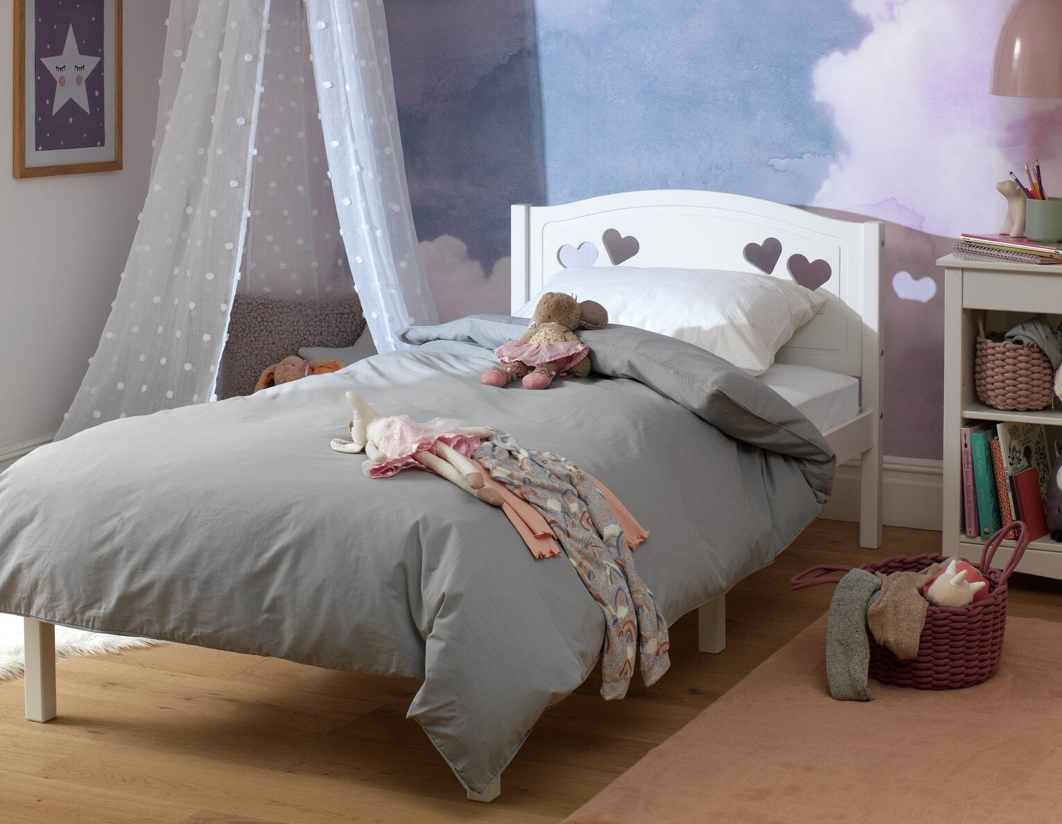 Habitat Home Mia Single Bed Frame - White | Modern Sturdy Bedroom ( B Grade )