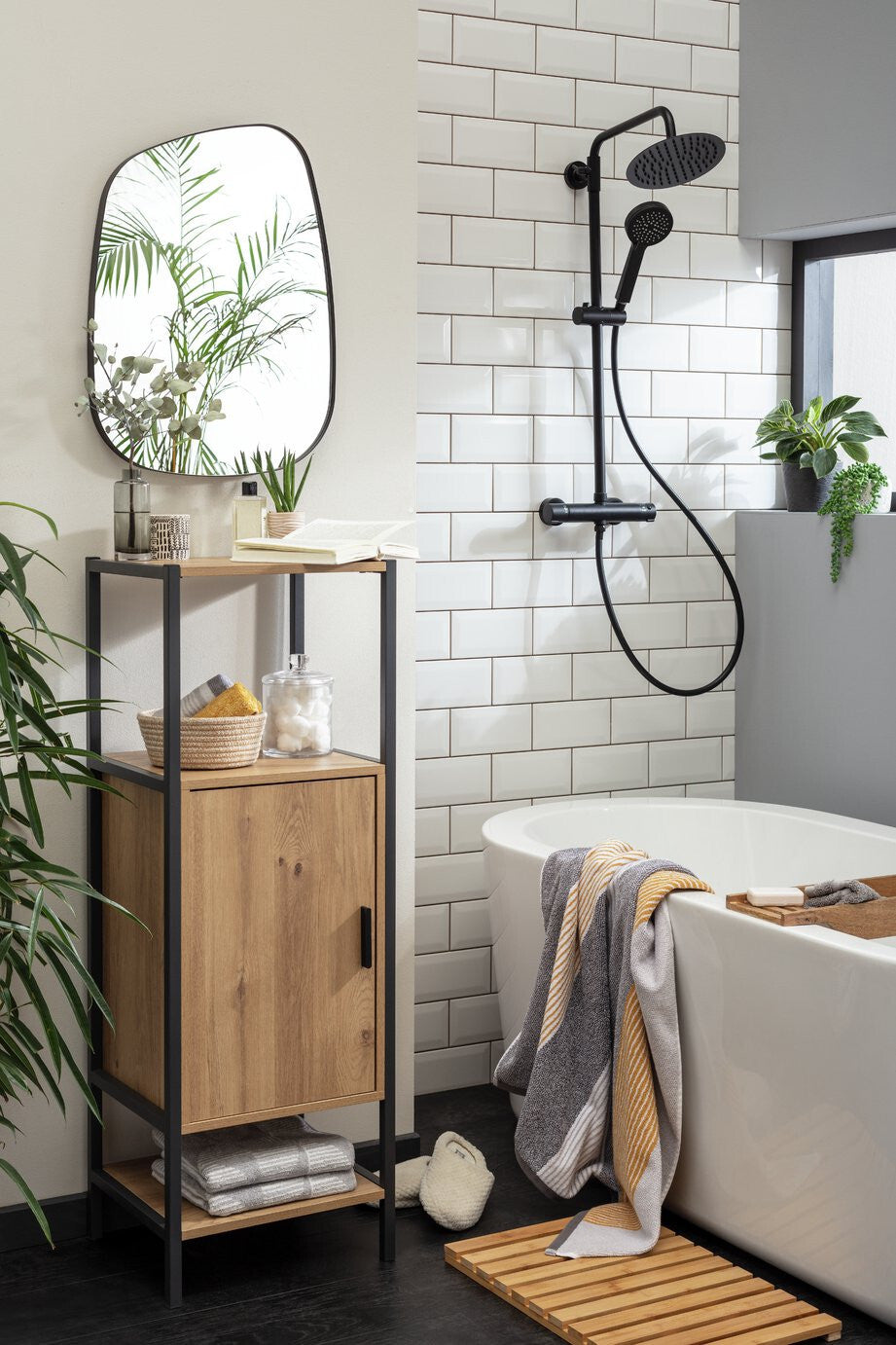 Habitat Loft Living 1 Door Cabinet - Oak | Stylish Storage for Bathroom Hallway