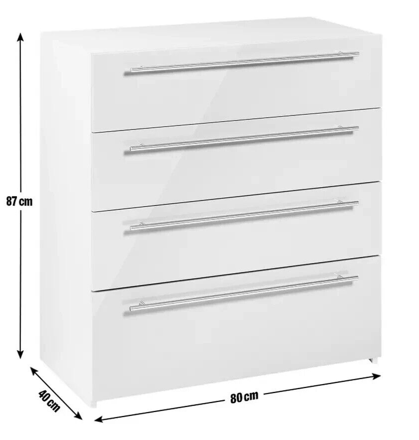 Habitat Atlas 4 Drawer Chest - White Gloss