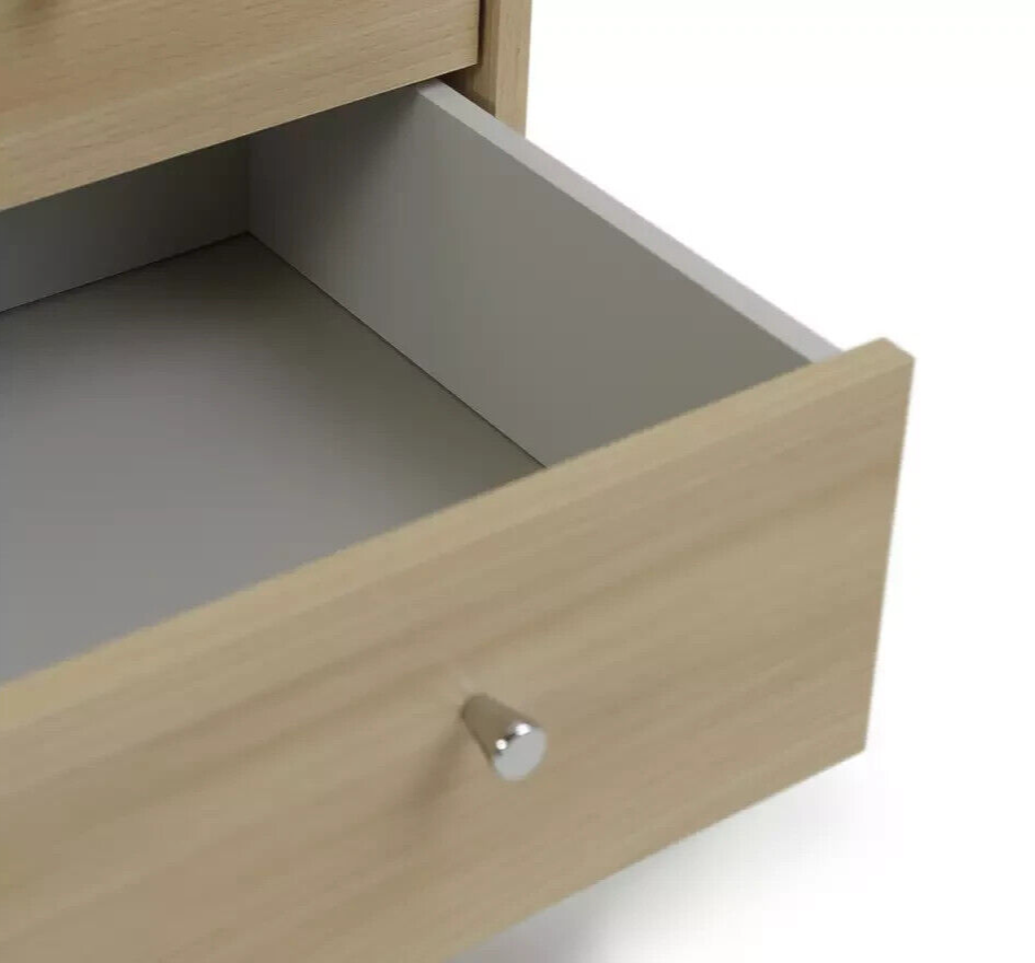 Malibu 3 Drawer Bedside Cabinet - Beech Effect