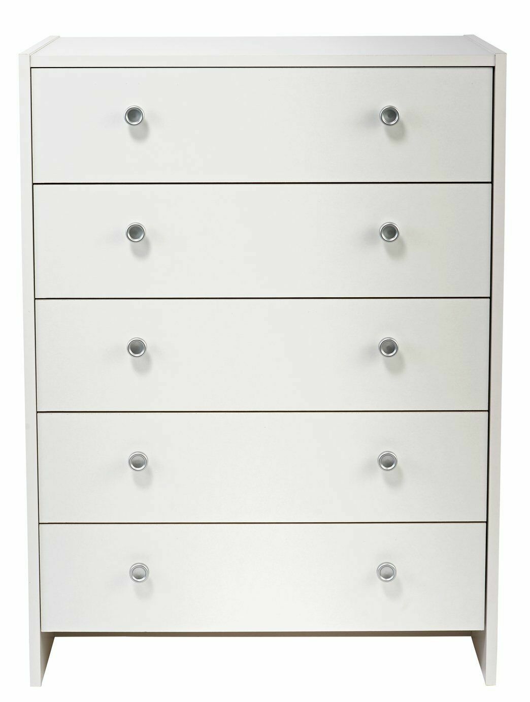 Home Seville 5 Drawer Chest - White|Bedroom Storage Unit  Clothes & Accessories