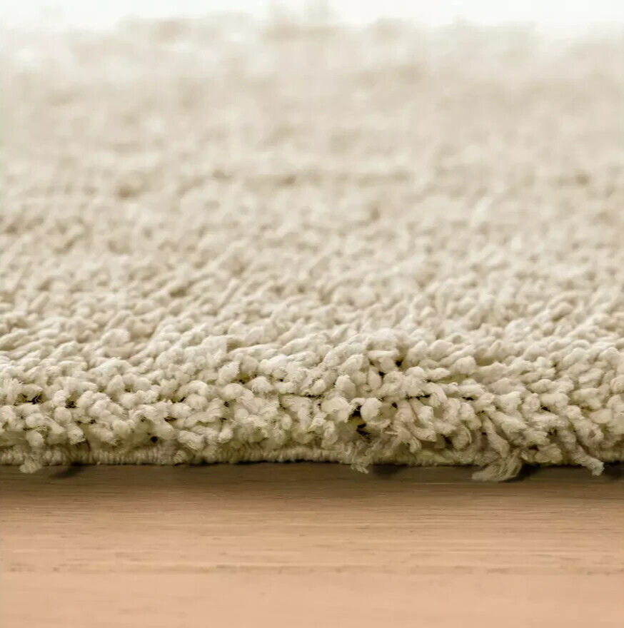 Habitat Noodle Shaggy Plain Rug - Cream - 160x230cm