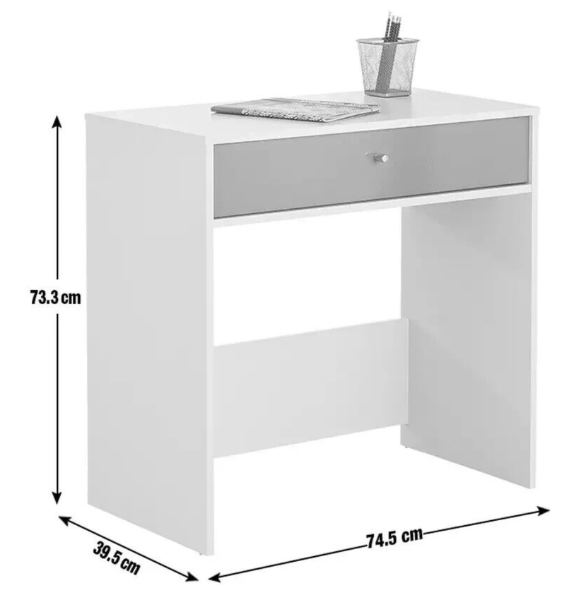 Compact Laptop Desk - White Grey Gloss Front