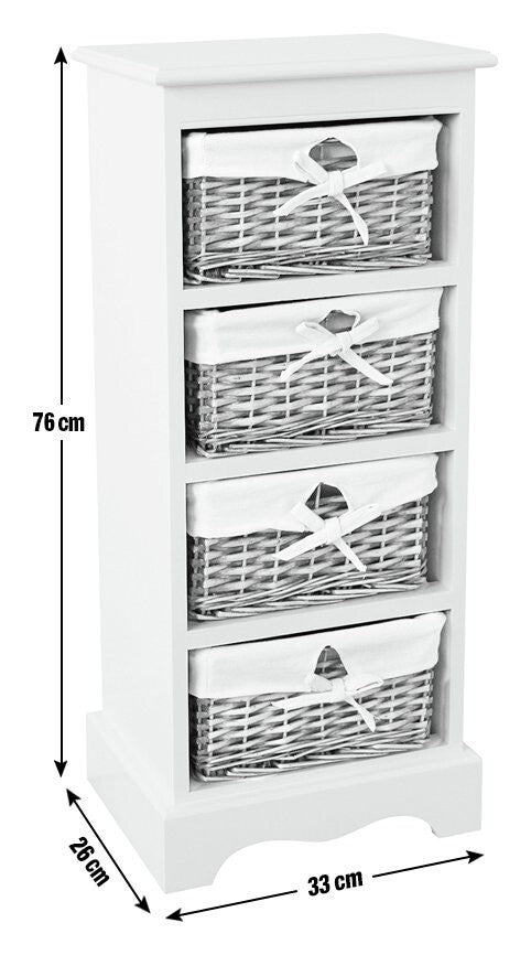 Home New Malvern 4 Drawer Storage Unit - White