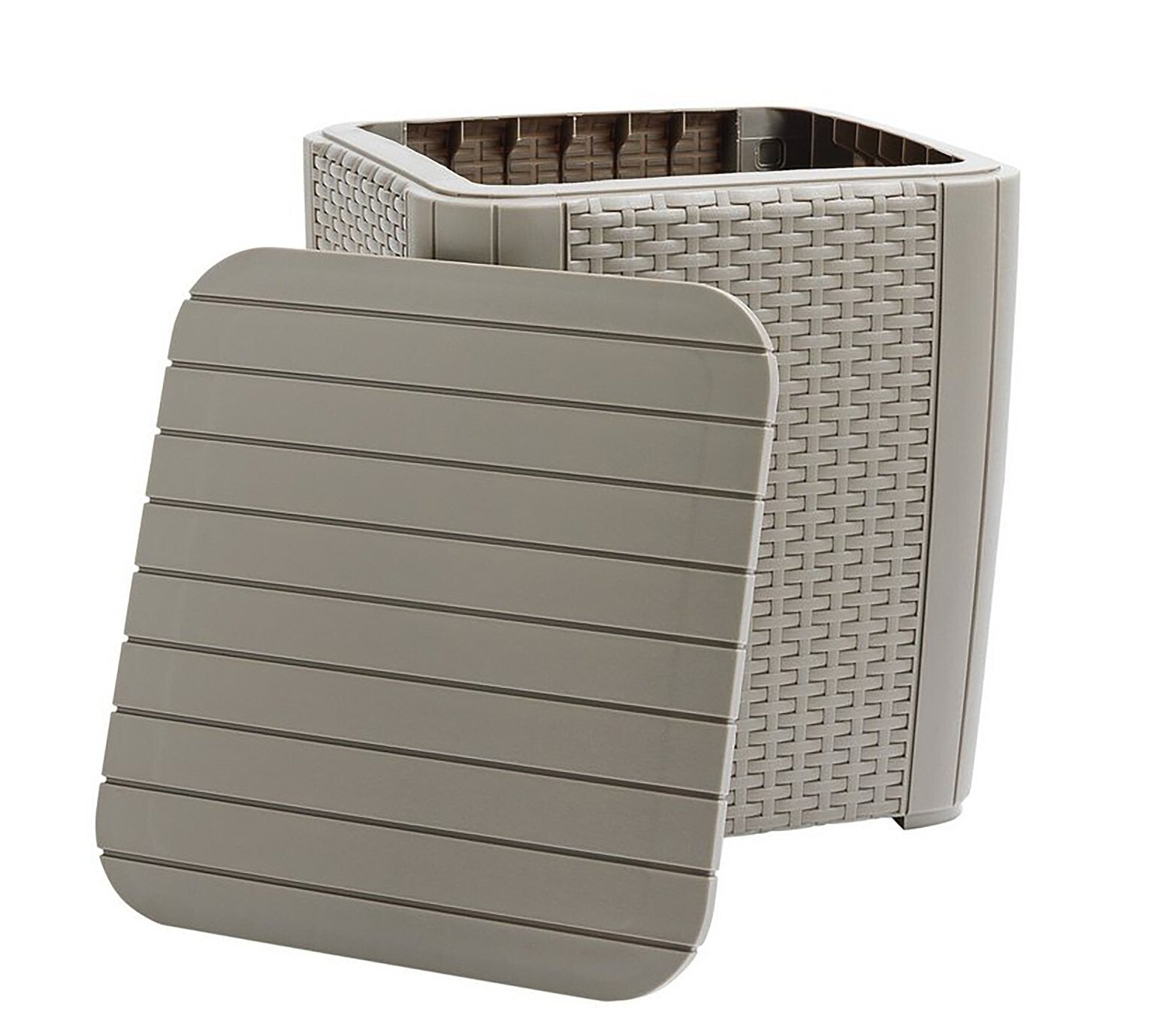 Keter Iowa 2 Seater Rattan Effect Garden Bistro Set Cream | Outdoor Patio Set