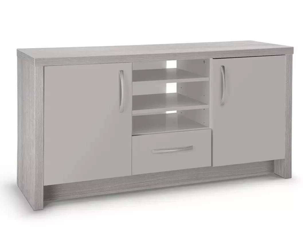 Venice 2 Door 1 Drawer Low Sideboard - Grey